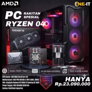 PC Ryzen 7 7500F RX 9060 16GB DDR5 NVMe 512GB Gaming High End