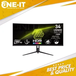 Monitor MSI MAG 342CQR E2 Gaming Curved 34 Inch UWQHD 180Hz 1ms VA