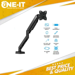 Fantech MBS1 Monitor Arm Single Gas Spring 13-32 Inch VESA Bracket