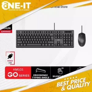 Fantech KM101 Combo Keyboard Mouse USB Full Size Silent Ergonomis