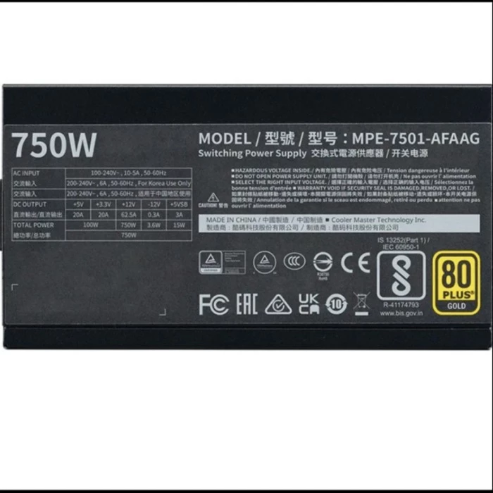 PSU Cooler Master MWE Gold 750 V2 750W ATX 3.1 Full Modular - Gambar 4